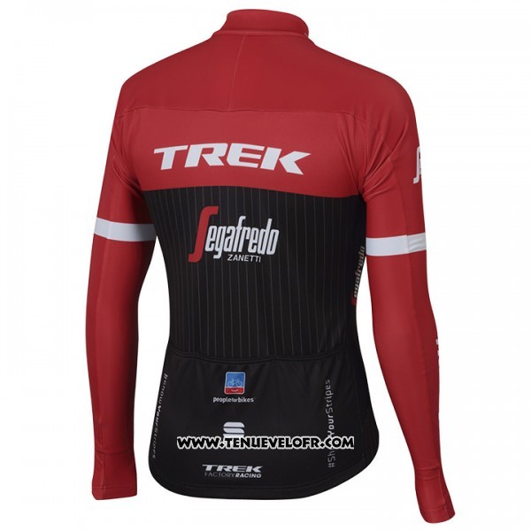 2017 Maillot Ciclismo Trek Segafredo Rouge et Noir Manches Longues et Cuissard